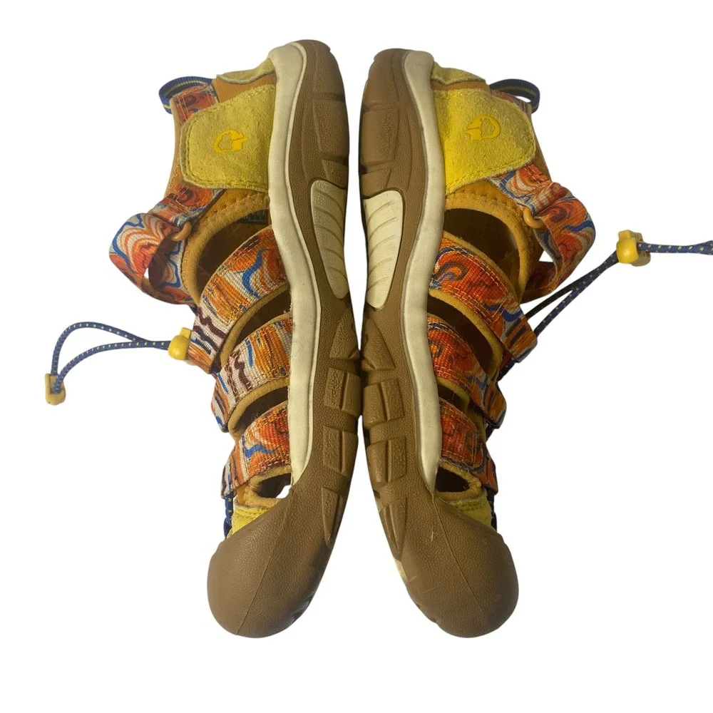 Keen Kids Newport H2 Yellow Orange Swirl Waterproof Sport Sandals Size 5 US